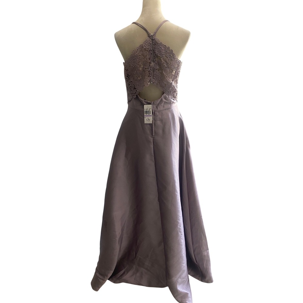 Speechless Mauve Satin Lace Back Formal Gown Dress Size 11 Prom Wedding - Picture 4 of 9